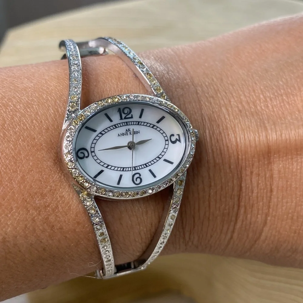 Anne Klein Stainless Steel Back Japan Movement Bracelet watch Mother of Pearl